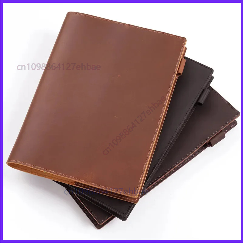 Leather Work Diary Covers - Vintage lederen B5 notitieboekomslag, groot notitieblok,