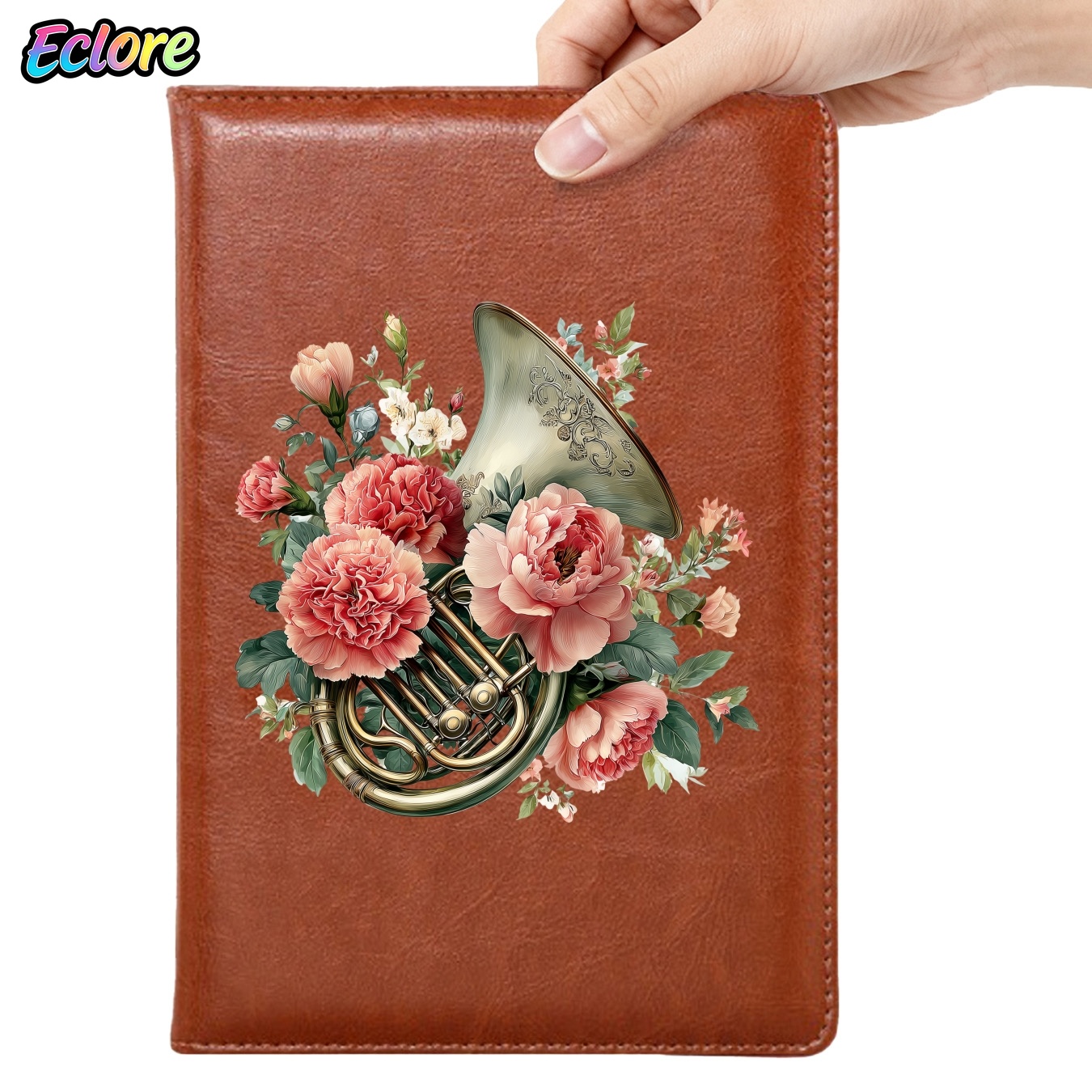 Leather Work Diary Covers - Bloemen PU lederen notitieboek met bladwijzer