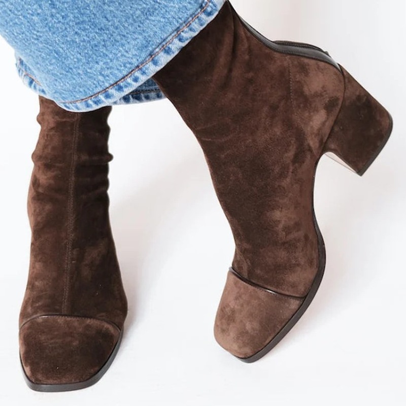 Leather Work Western - Suède leren dameslaarzen met puntige neus