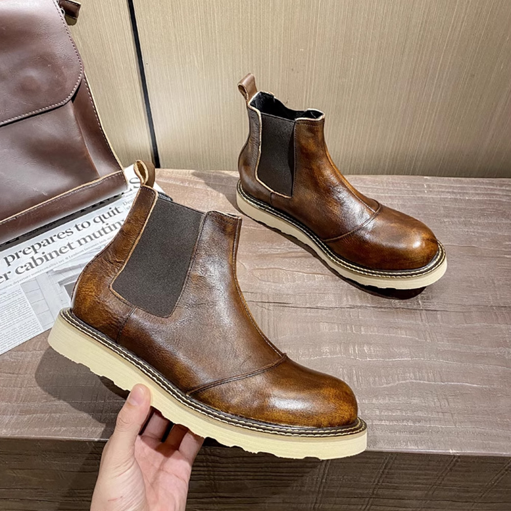 Retro heren lederen Chelsea-la - Leather Work Western recensie en prijs