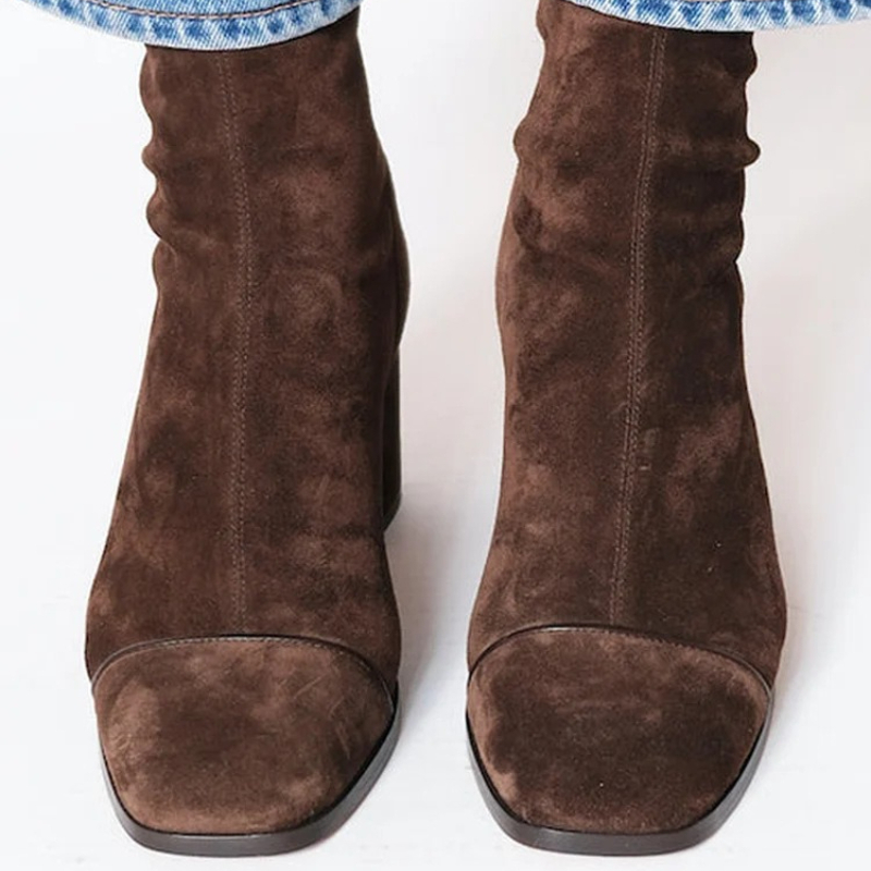 Suède leren dameslaarzen met p - Leather Work Western recensie en prijs